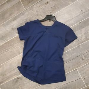 Cute button Grey's anatomy Navy scrub top medium